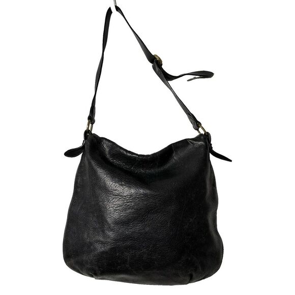 Liz Claiborne The Leather‎ Co. Black Pebbled Leather Purse Shoulder Bag Classic - Picture 1 of 11